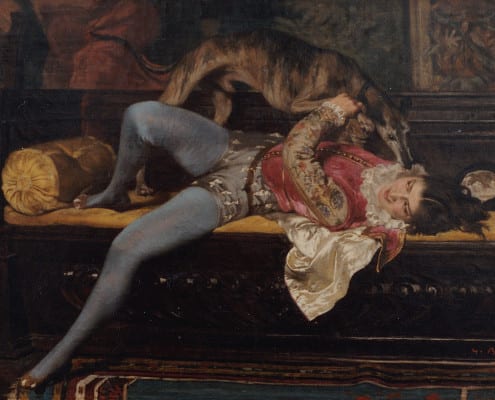 Giovanni Boldini Il paggio. Giochi col levriero, 1866 Olio su tela