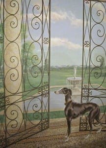 Paesaggio con Levriero - Trompe l'oeil